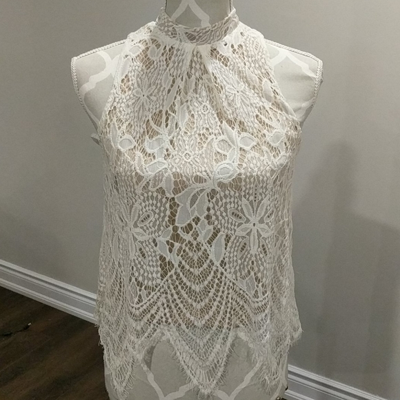 Love, fire Nordstrom halter style lace top - Picture 2 of 8